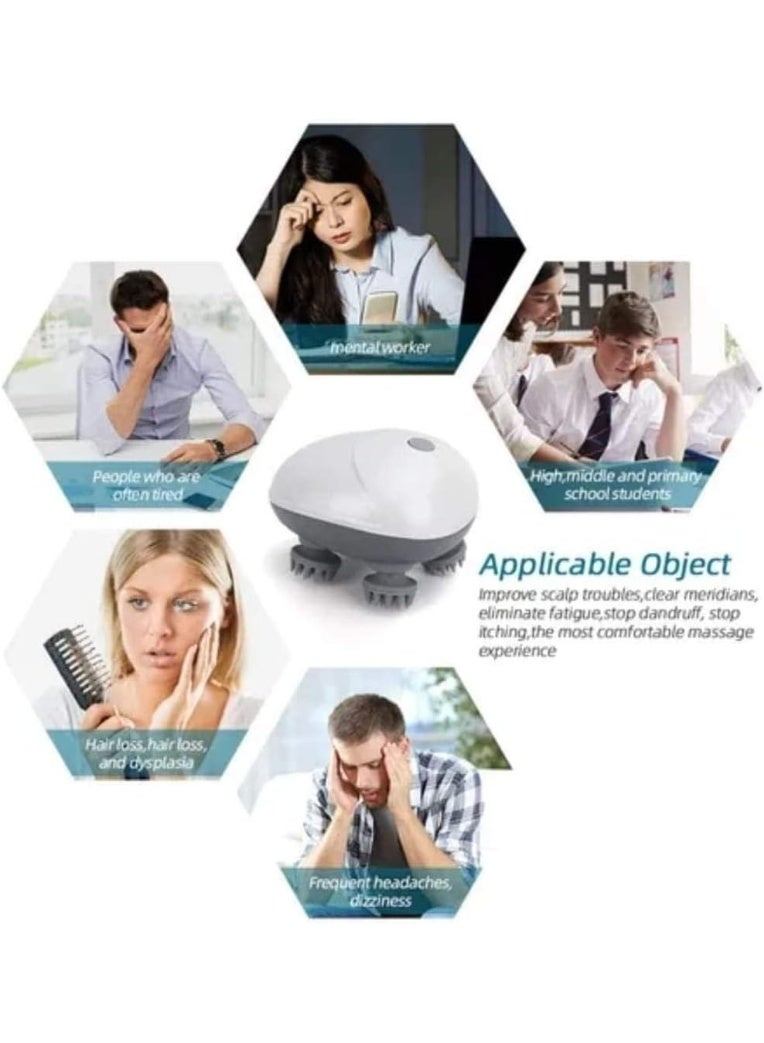 جهاز مساج للراس تدليك فروة الرأس اللاسلكي والرقبة واسترخاء العضلات مدلك كهربائي للرأس بـ 84 عقدة محمول باليد لتحفيز نمو الشعر التنظيف العميق والتخلص من التوتر متعدد الألوان - Image 2